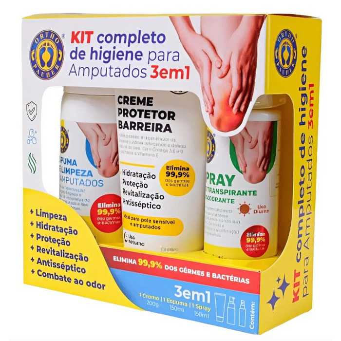 KIT COMPLETO DE HIGIENE PARA AMPUTADOS 3 EM 1 - ORTHO PAUHER